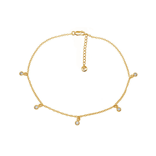 Drop Anklet 18ct Gold Plated