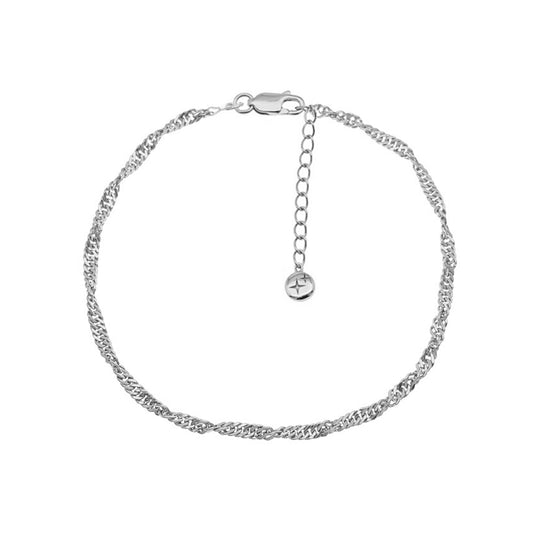 Twisted Anklet Silver Plated