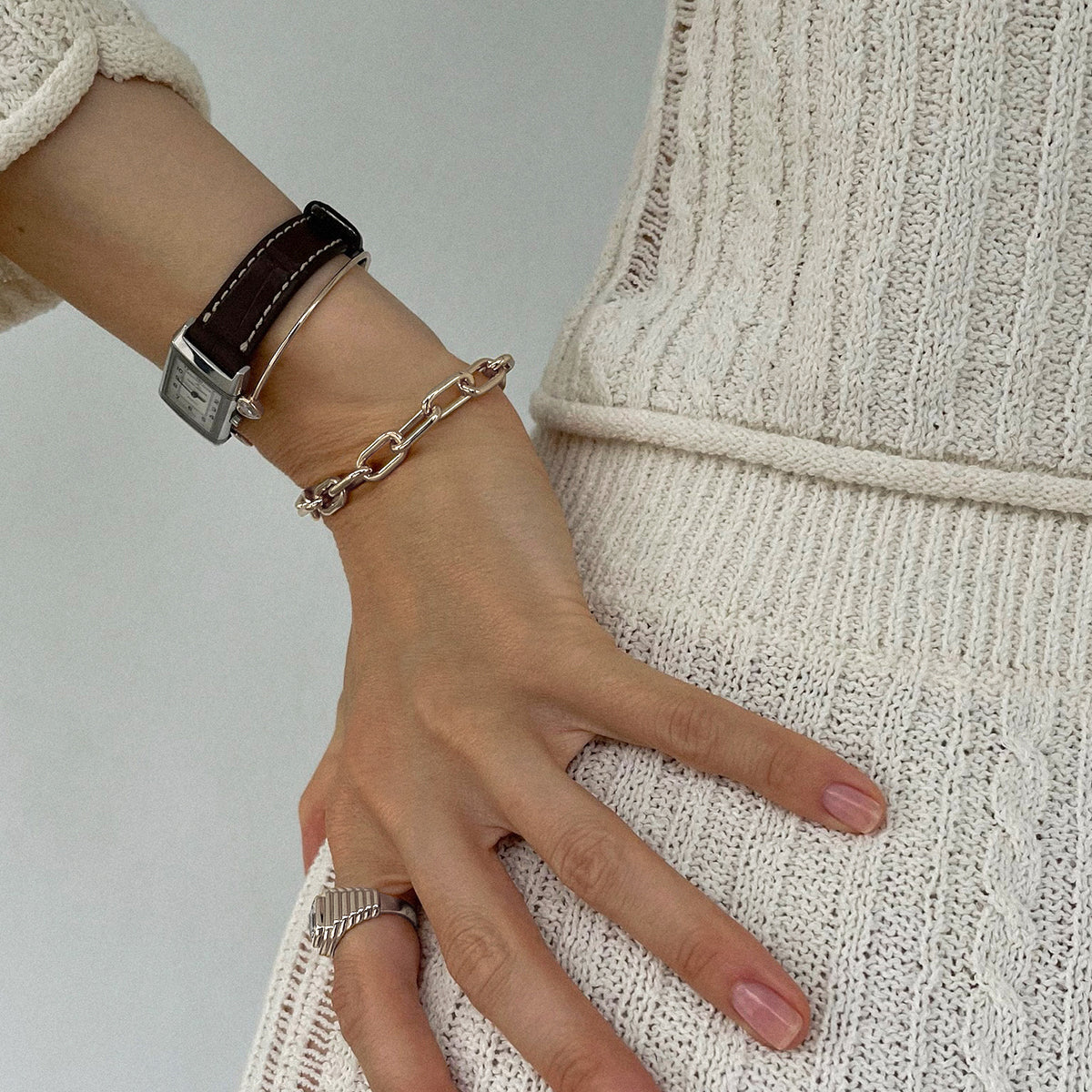 Chunky Bracelet Silver Plated