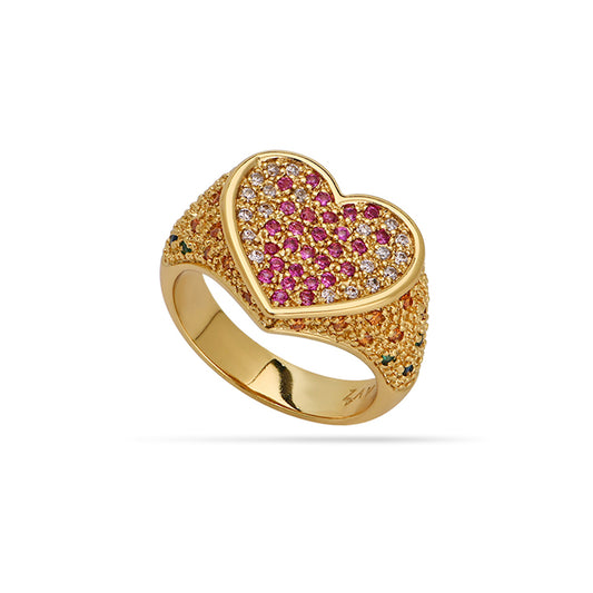 Cosmopolitan Heart Shape Ring 18ct Gold Plated