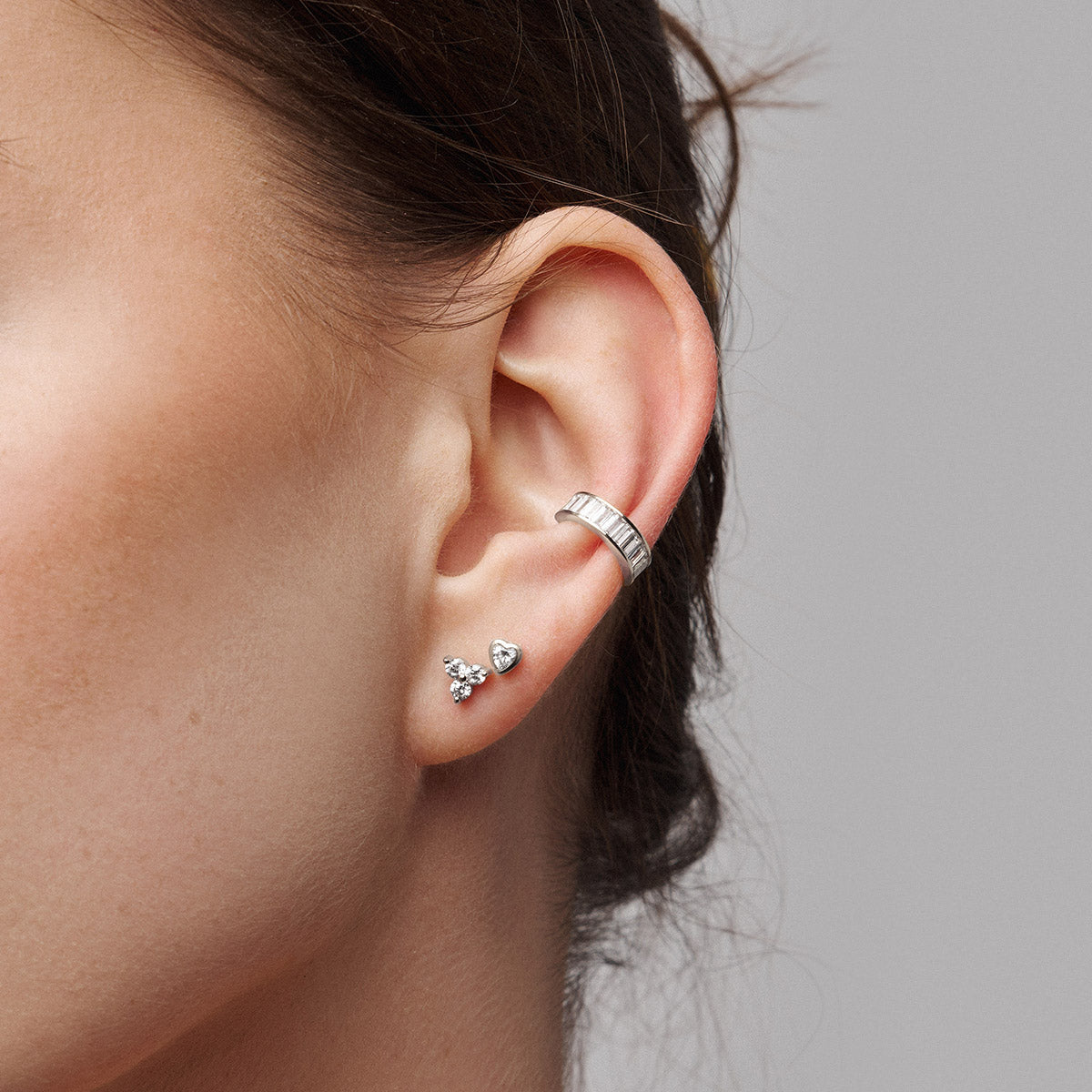 Shamrock Piercing Stud Silver Plated