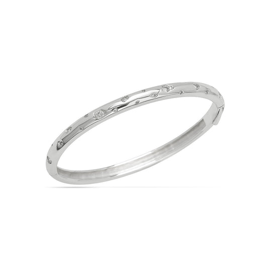 Invisible Set Hinge Cuff Bracelet Silver Plated
