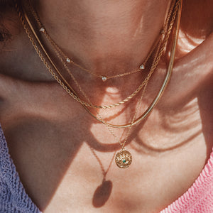 Mini Hearts Necklace 18ct Gold Plated