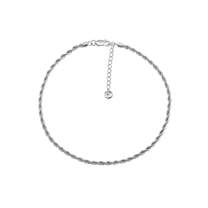 Rope Chain Anklet Silver Plated