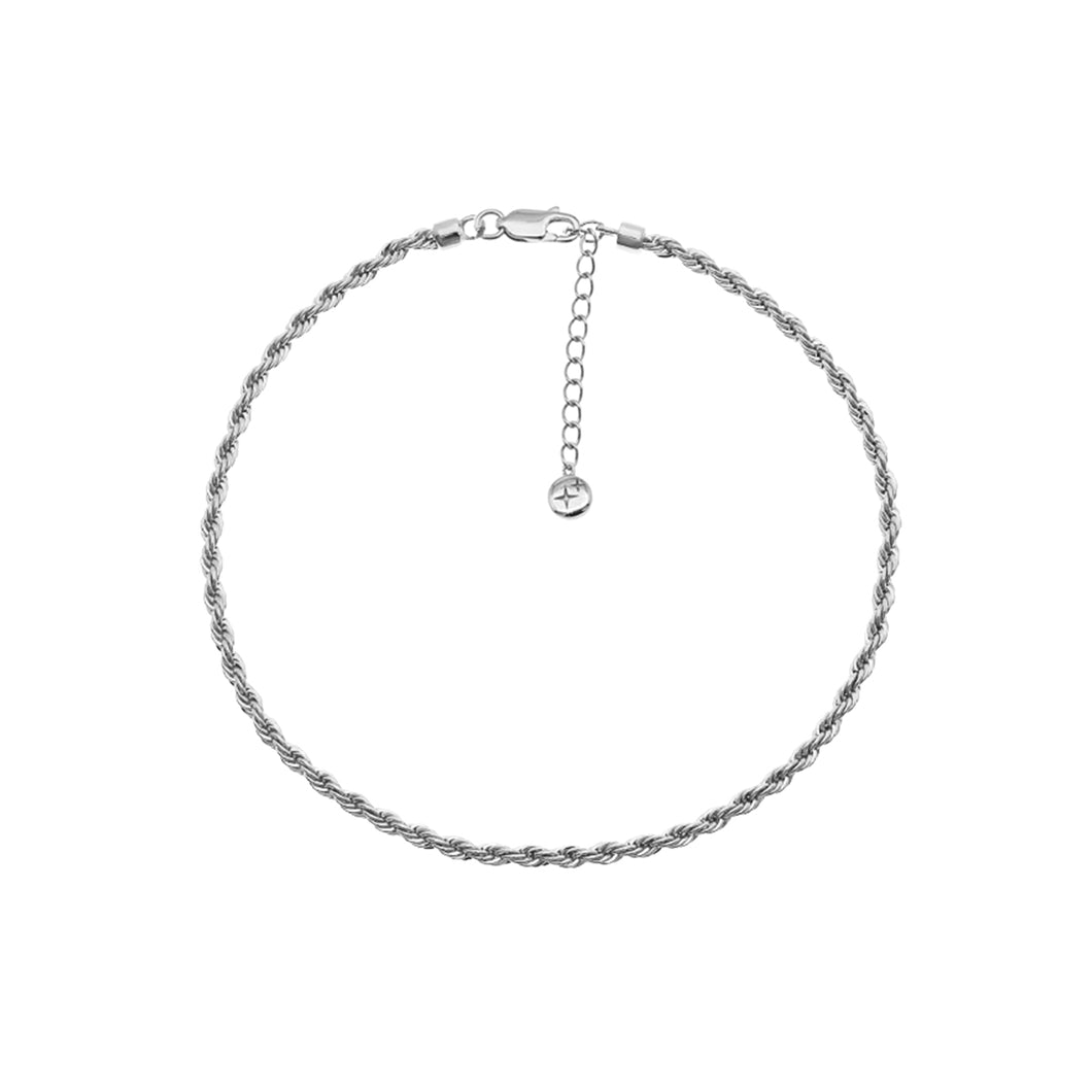 Rope Chain Anklet Silver Plated