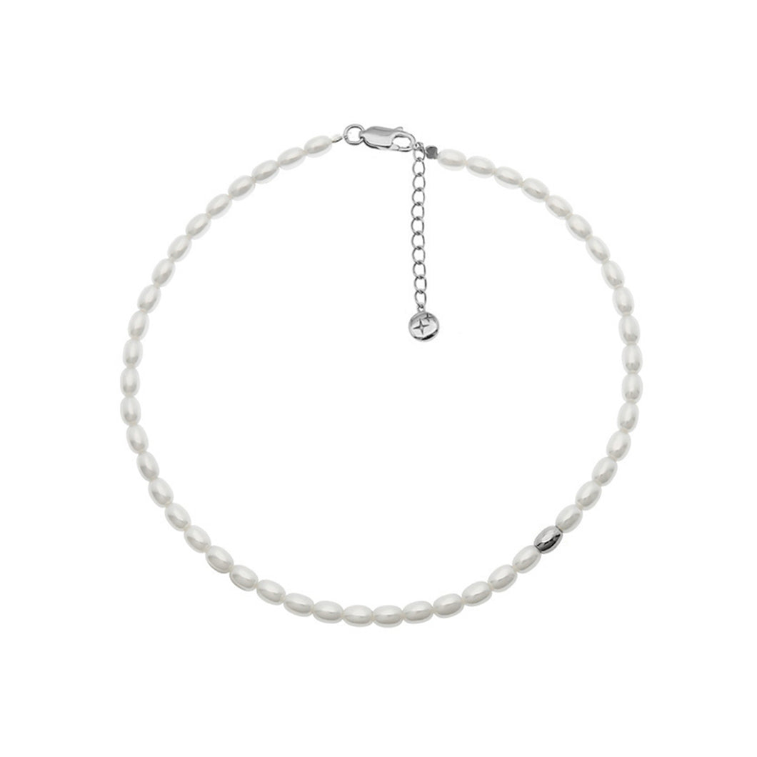 Pearl Anklet Silver Plated