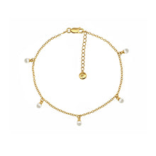 Load image into Gallery viewer, Pearl Drop Anklet 18ct Gold Plated
