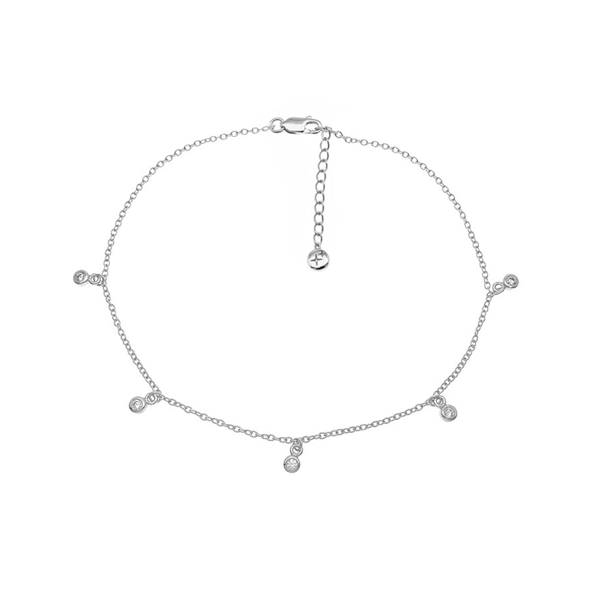 Drop Anklet Silver Plated