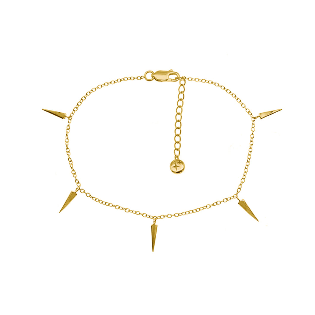 Dangling Charms Anklet 18ct Gold Plated