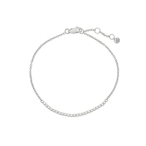 Thin Tennis Chain Bracelet Silver Plated