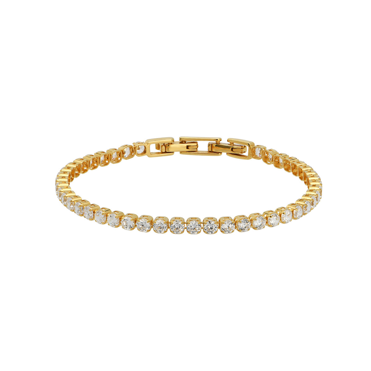 Thick Tennis Bracelet 18ct Gold Plated