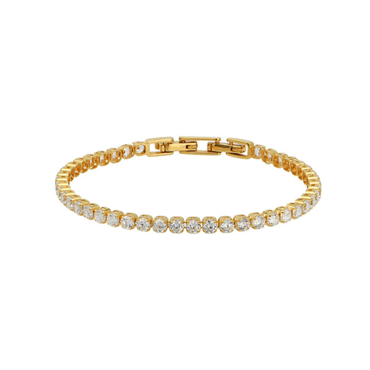 Thick Tennis Bracelet 18ct Gold Plated