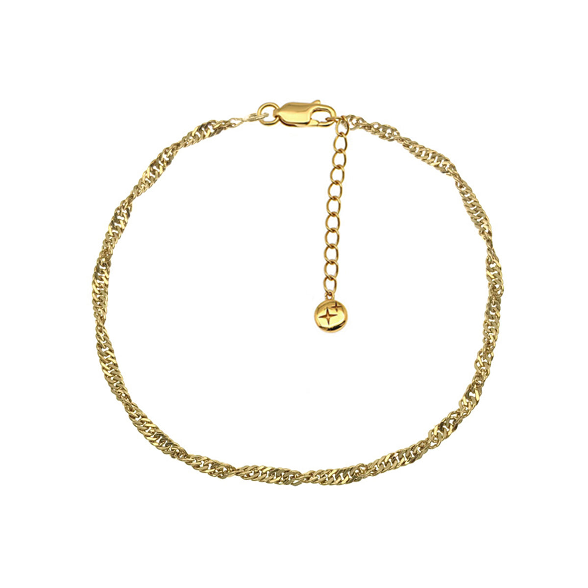 Twisted Anklet 18ct Gold Plated
