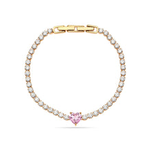 Load image into Gallery viewer, Pink Heart Tennis Bracelet
