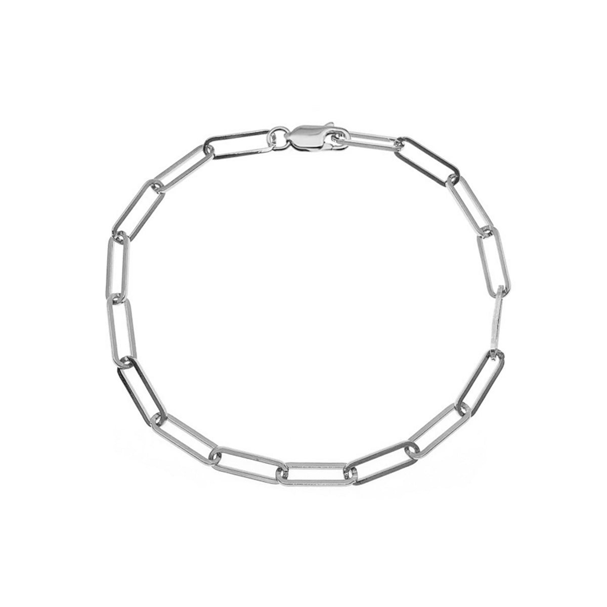 Long Link Bracelet Silver Plated