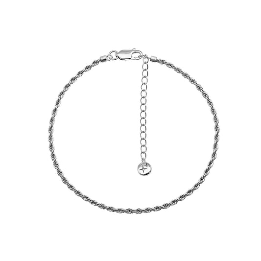 Rope Chain Bracelet Silver Plated