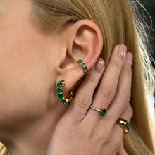 Load image into Gallery viewer, Nano Emerald Love Ear Cuff 18ct Gold Plated
