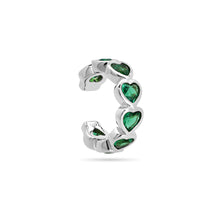 Load image into Gallery viewer, Nano Emerald Love Ear Cuff Silver Plated
