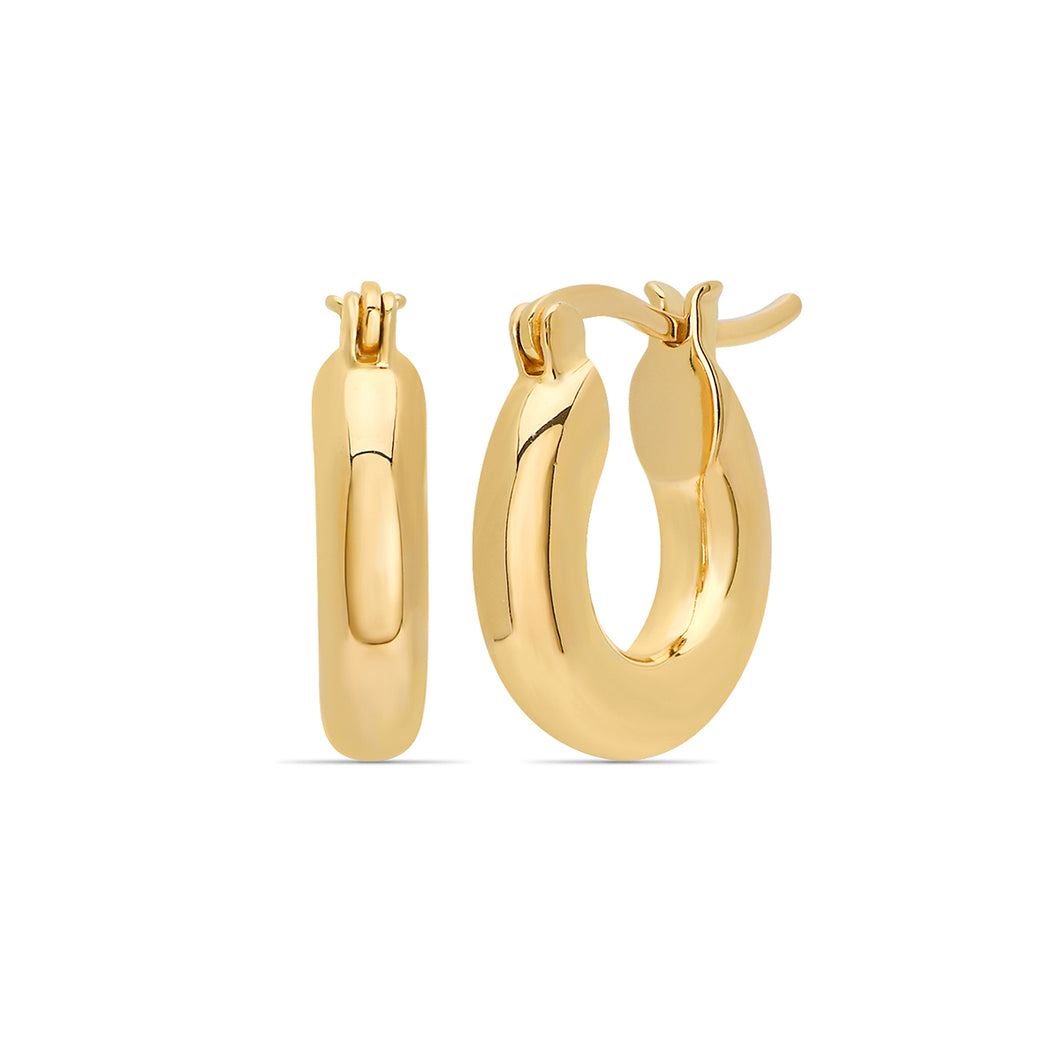 Plain Hoop Earrings 18ct Gold Plated