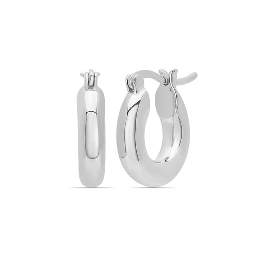 Plain Hoop Earrings Silver Plated