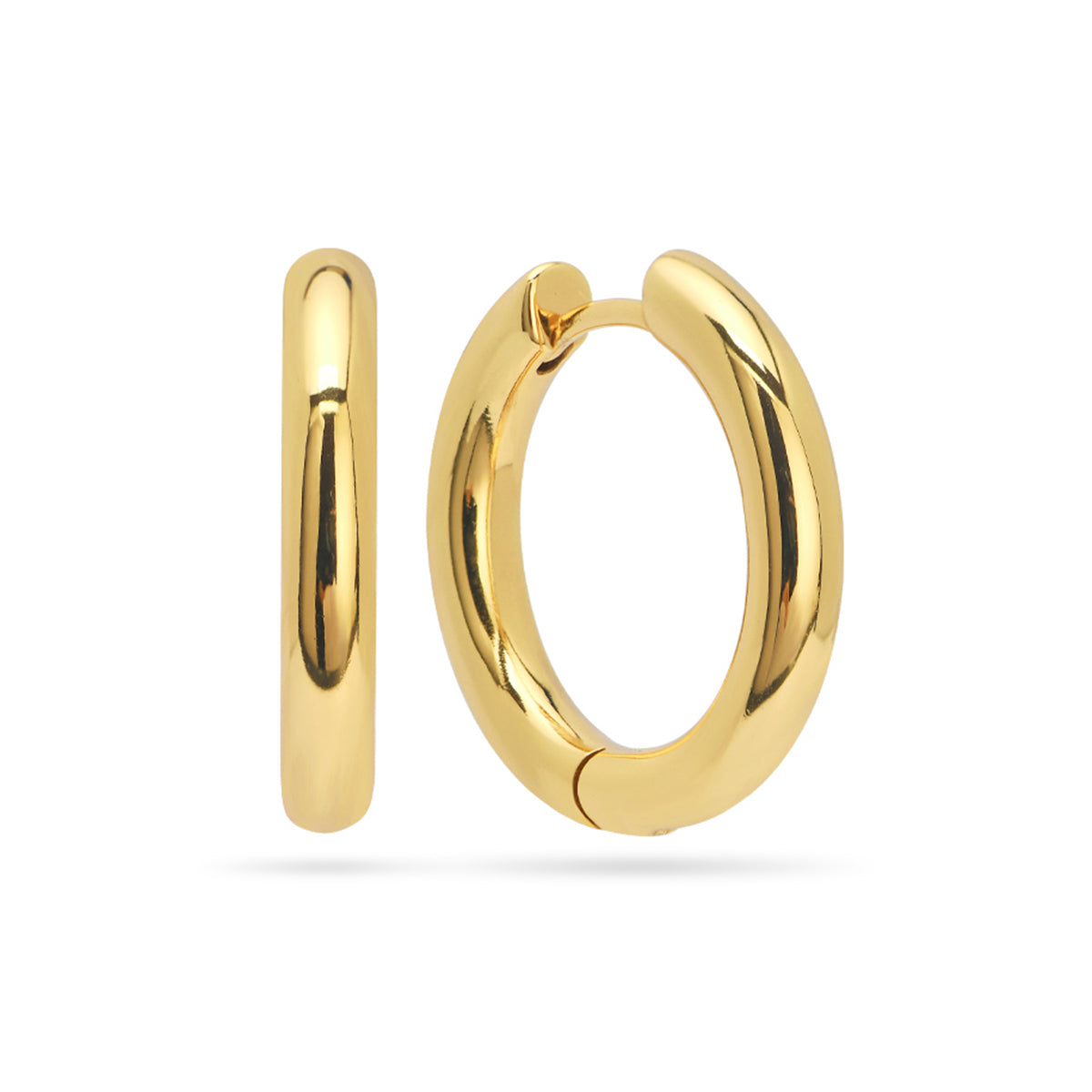Chunky Large Hoop Earrings 18ct Gold Plated