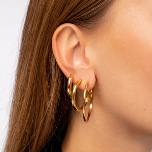 Chunky Hoop Earrings 18ct Gold Plated