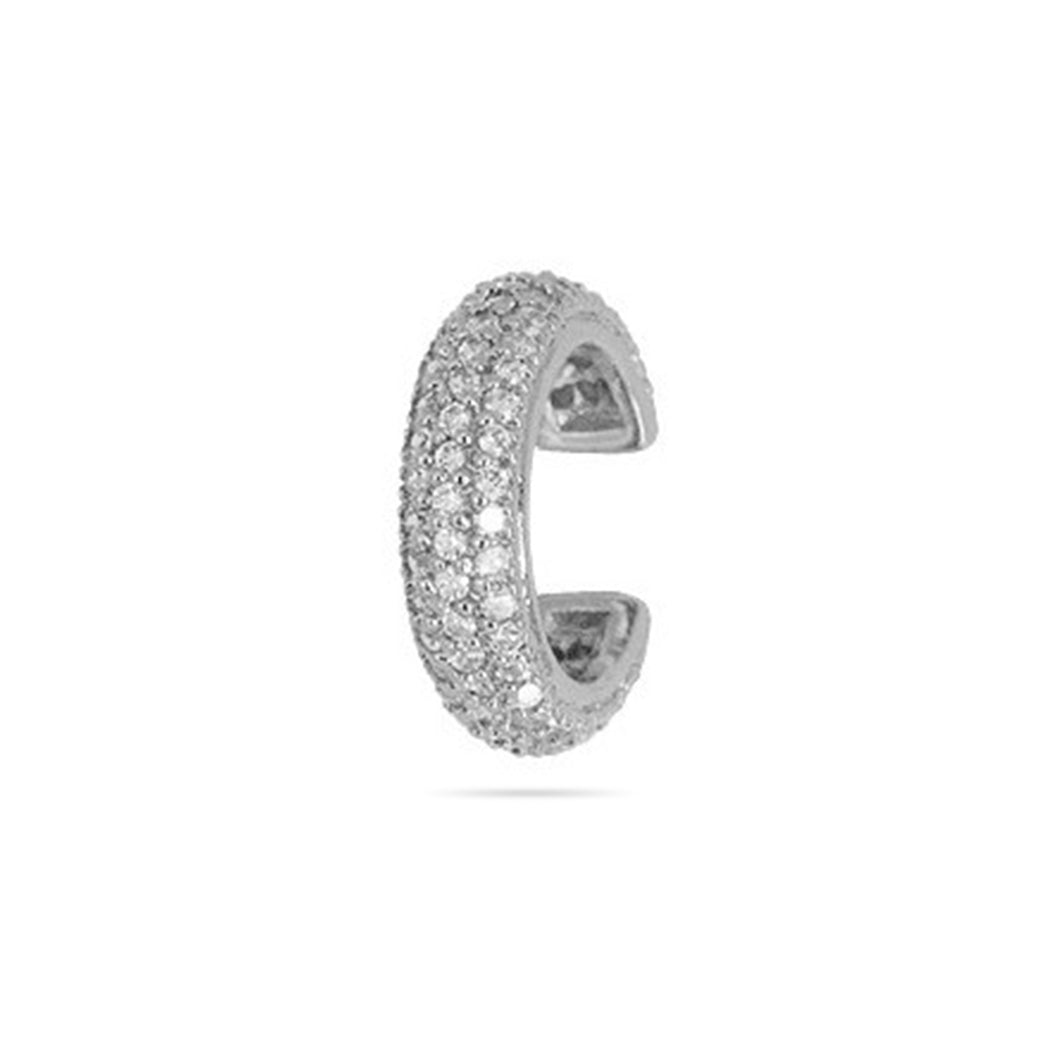Full Pave Ear Cuff Silver Plated