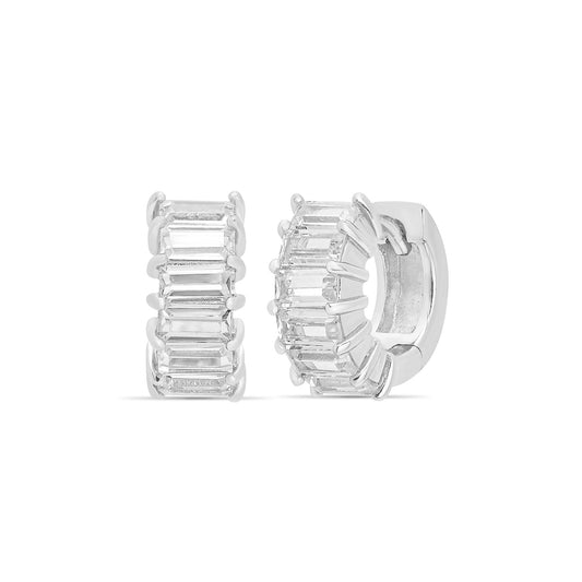 Huggie Earrings Silver Plated