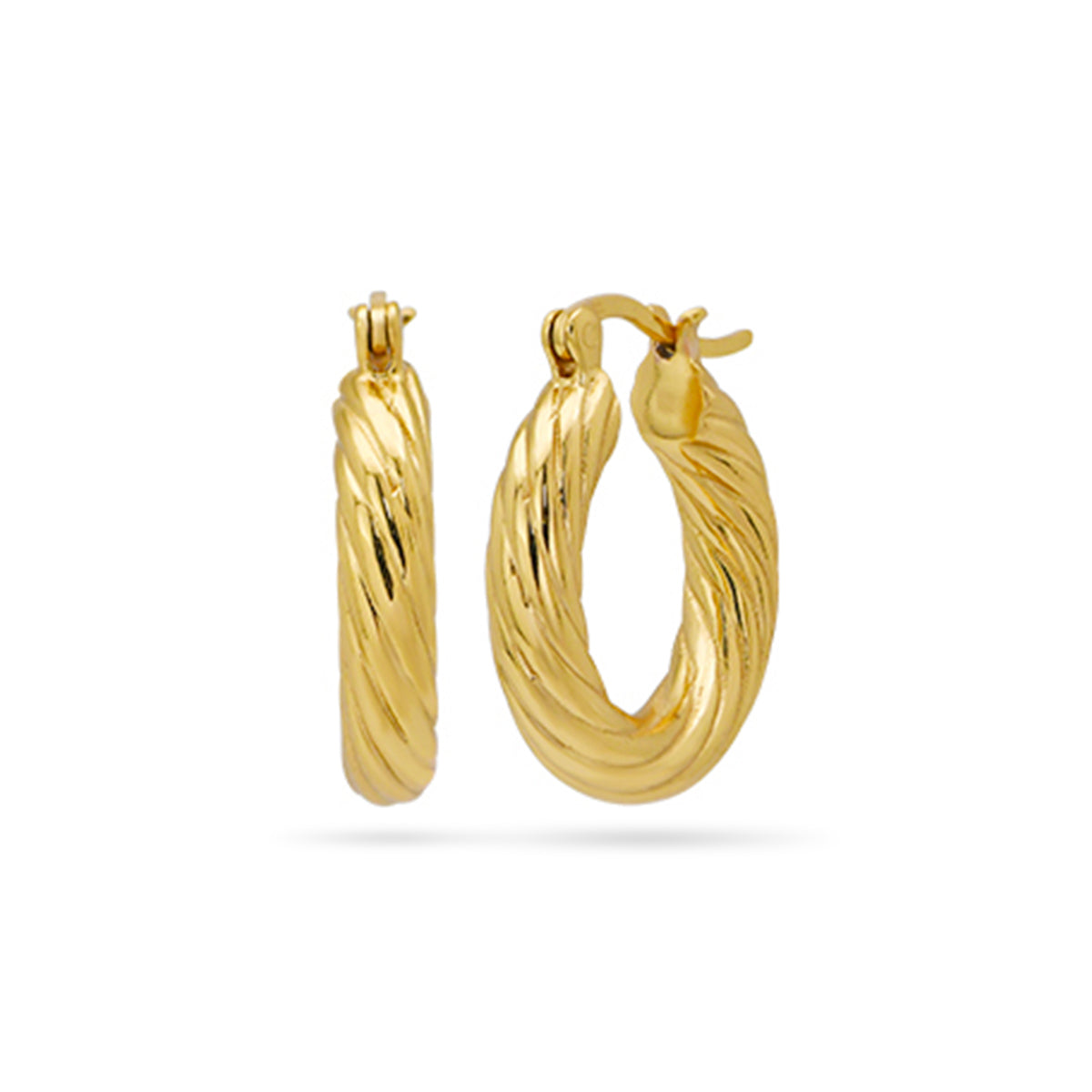 Chunky Hoop Earrings 18ct Gold Plated