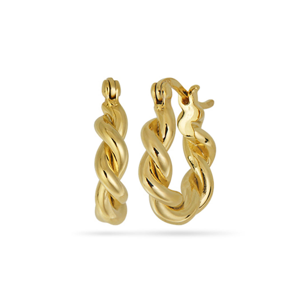 Twisted Hoop Earrings 18ct Gold Plated