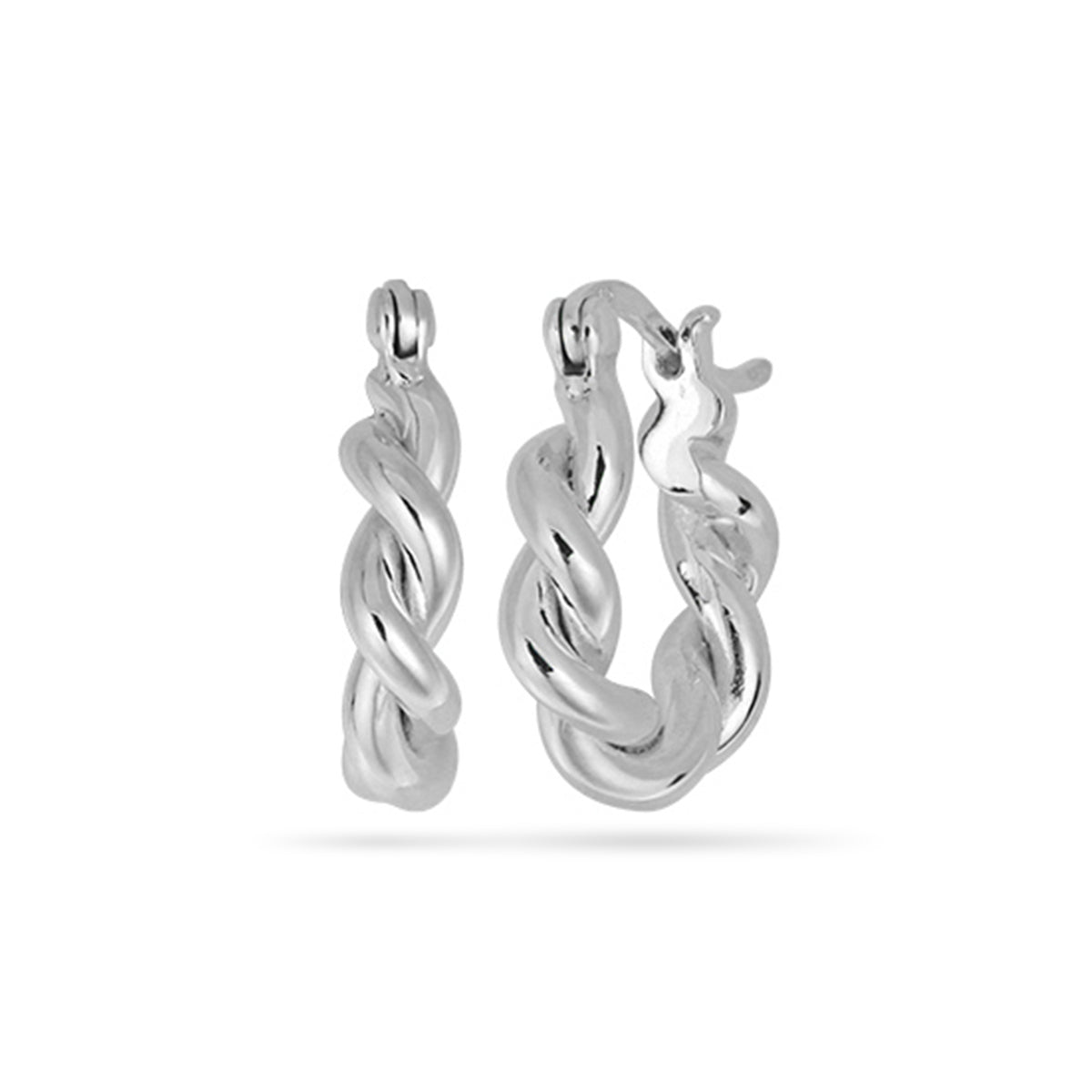 Twisted Hoop Earrings Silver Plated