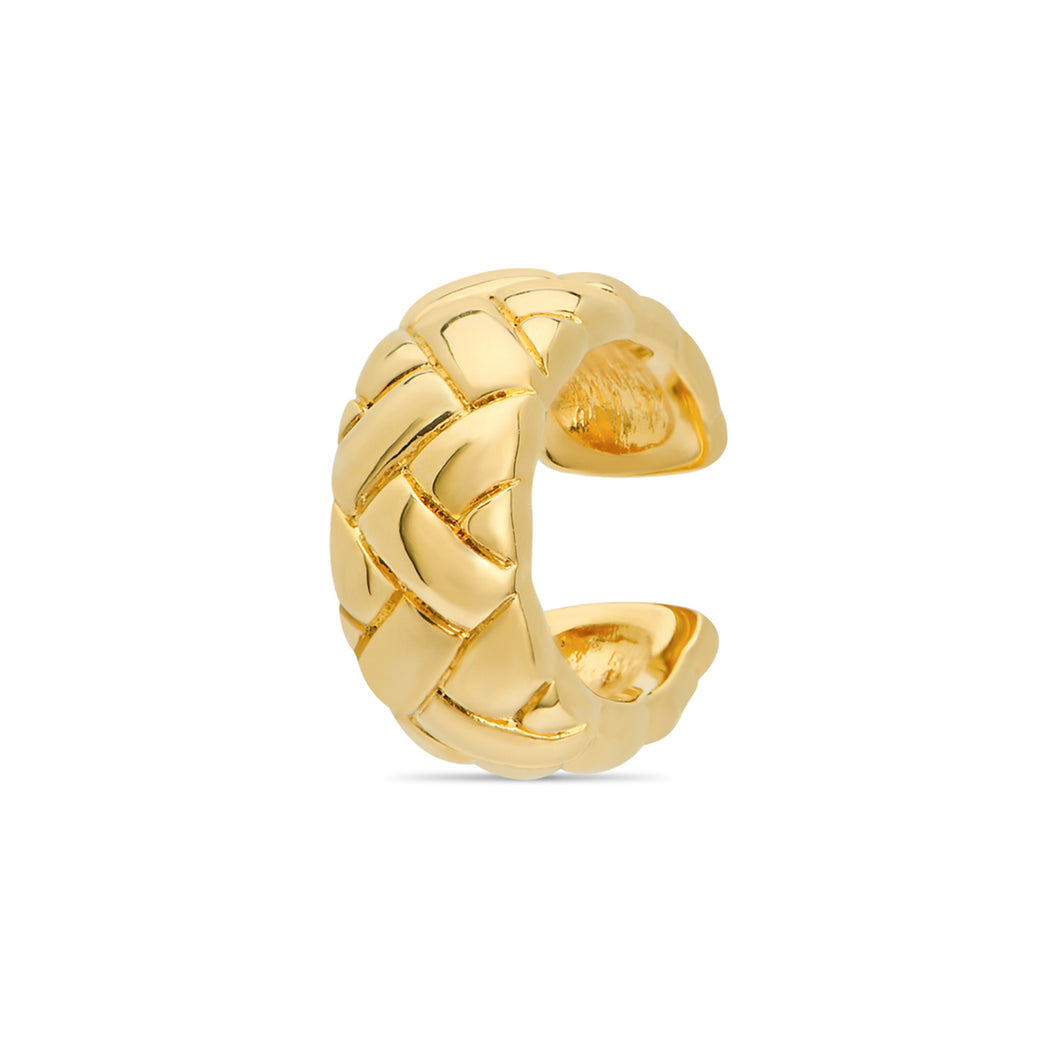 Waffle Ear Cuff 18ct Gold Plated