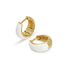 Load image into Gallery viewer, Enamel Mini Hoop Earrings 18ct Gold Plated
