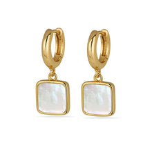 Load image into Gallery viewer, Mother Of Pearl Earrings 18ct Gold Plated
