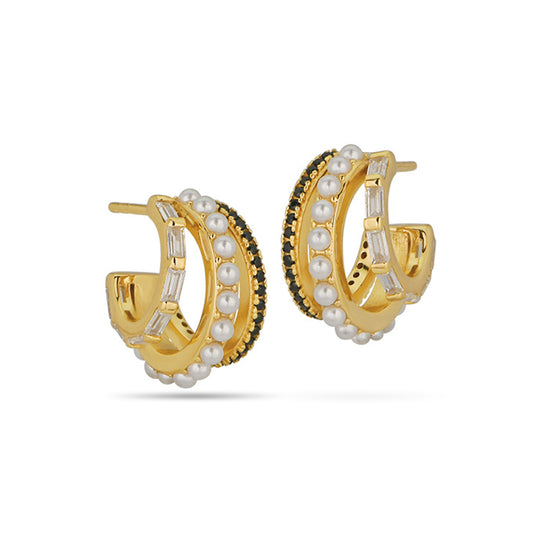 Multi Stone Earrings 18ct Gold Plated
