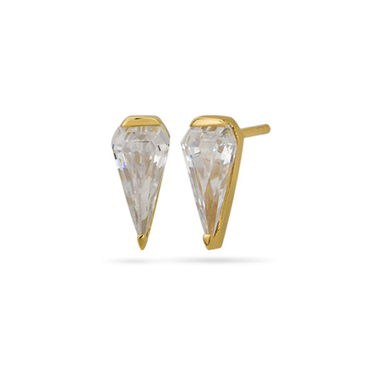 Diamond Cut Stud Earrings 18ct Gold Plated