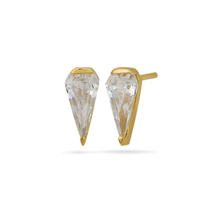 Diamond Cut Stud Earrings 18ct Gold Plated