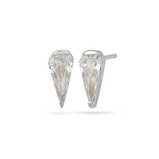 Diamond Cut Stud Earrings Silver Plated