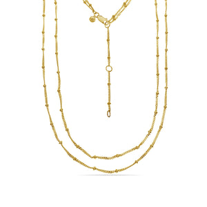 Double Chain Necklace 18ct Gold Plated
