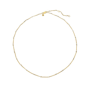 White Enamel Bobble Chain 18ct Gold Plated
