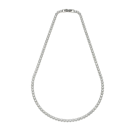 Tennis Necklace Silver Plated