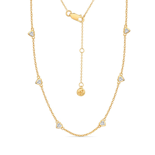 Mini Hearts Necklace 18ct Gold Plated