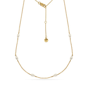 Mini Pearl Necklace 18ct Gold Plated