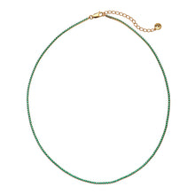Load image into Gallery viewer, Nano Emerald Tennis Necklace 18ct Gold Plated
