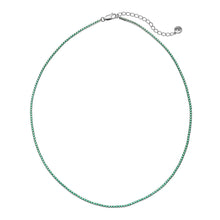 Load image into Gallery viewer, Nano Emerald Tennis Necklace Silver Plated
