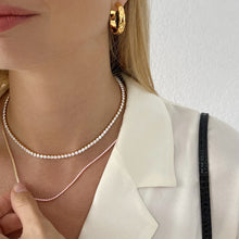 Load image into Gallery viewer, Pink Tennis Necklace 18ct Gold Plated

