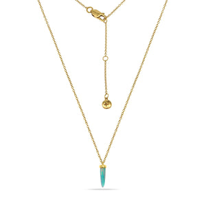 Opal Bullet Charm Necklace 18ct Gold Plated