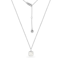 Load image into Gallery viewer, Mother Of Pearl Square Charm Necklace Silver Plated
