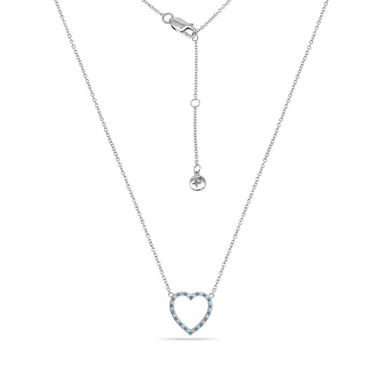 Open Heart Adjustable Necklace Silver Plated