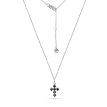 Load image into Gallery viewer, Black Cross Charm Necklace Silver Plated

